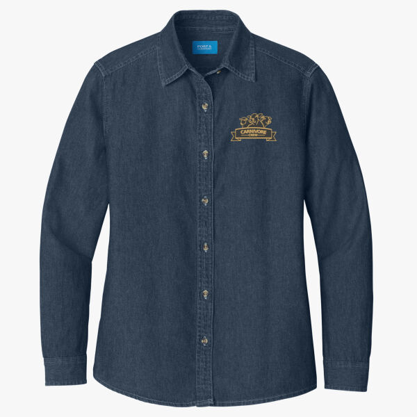 Ladies Long Sleeve Value Denim Shirt Thumbnail